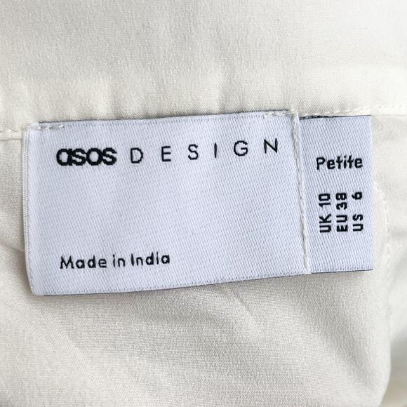 NWT!! ASOS White Ruffle Ruched Mini Skirt-Semi Sheer - Picture 3 of 9